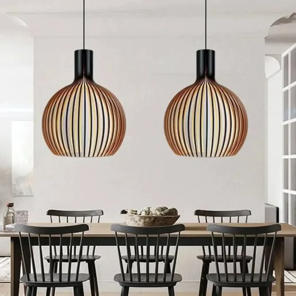Japanese Wooden pendant Fixture x 2